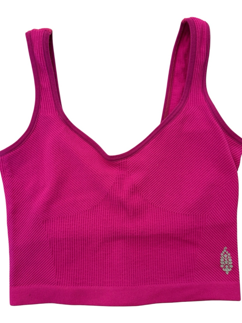 FP Movement Seamless Ribbed Cropped Tank - Vivid Hot Pink XS/S